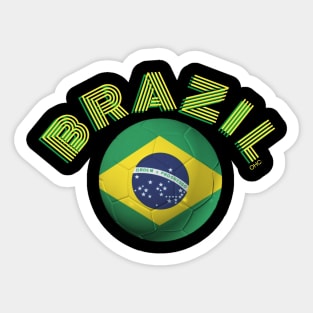 Brazil Futbol soccer ball flag Sticker